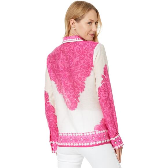 NEW NWT Lilly Pulitzer Passion Fruit Jungle Escape Kiran Button-Down Top Size S - Picture 2 of 9
